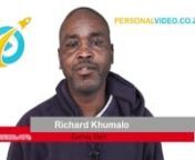 #PersonalVideo produced for Richard Khumalo, a #CostingClerk of Harrogate Plastics.nnHarrogate Plastics is a #RetailFabrication Business with Personal Video for Business can be watched at:nhttps://youtu.be/Aze4RTxGLm4nhttps://www.youtube.com/playlist?list=PL1OIxMCq4hwhKmzEIrg8qZZcdfx8W8WJJnnPersonal Video is a great way to express your professionalism, to tell your audience who you are and what you do.nAn HD (High-Definition) Format of your Personal Video is produced for most of your video prese