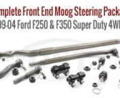 Front Steering Package Deal 012 from Moog Suspension Partsnhttps://www.Moog-Suspension-Parts.com/proddetail.asp?prod=Moog_PackageDeal012nnFrond end steering parts are vital to your suspension. If your truck is pulling, your tie rod end could be shot throwing of your alignment. If your front end is shaking or your steering wheel is loose, your ball joint might have failed. Identifying the correct ball joint alone can be a little tricky, so trying to find an entire steering package can be intimida