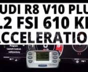Dokładny pomiar przyspieszenia (DriftBox) Audi R8 Coupe z silnikiem 5.2 FSI V10 w wersji plus o mocy 610 KM.
