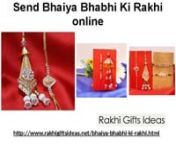 Throughout the hundreds of years, there is one celebration that has been praised by each Indian sibling and sister. This is the celebration of Raksha Bandhan. It is frequently called as Rakhi. In any case, in fact, Rakhi is the string that a sister ties on her sibling&#39;s wrist.nnFor More Info Just Visit :nhttp://www.rakhigiftsideas.net/bhaiya-bhabhi-ki-rakhi.html