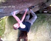 Back in England for Christmas, and with storm warnings over half the country, I was lucky to get to try a boulder I&#39;ve wanted to do forever; Jungle VIP, 8A. nThings didn&#39;t look good, it was raining when we arrived and the top of the boulder was soaked, plus I&#39;d left all my crashpads in Spain. I felt a lot stronger than my other session in mid August. (unsurprisingly) Still, managed to hold the swing after a few tries and grovel my way up the soaking top out. nBack to Spain! It&#39;s rained more in t