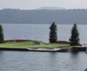 Hole #14 - 95-218 yards, par 3nnThe world famous floating island green has become an icon in the world of golf. The most unique feature of the green is its ability to be computer controlled to a different distance from the tee each day. At approximately 15,000 square feet, the island, although intimidating, is a deceivingly large target. The back and front right of the green is protected by bunkers. Golfers take a maximum of two attempts to land safely on the island before taking a drop on the g