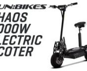 This and more available at https://www.funbikes.co.uknnChaos Powerboards have taken electric scooters to the next level. These scooters are designed and manufactured using state of the art techniques, making them superior to all others on the market. From Puzey Design, Chaos scooters are loaded with innovative features ensuring their high quality shines through.nnUpdated for 2018, the Chaos Sport 1000 watt powerboard just got even better!nnPower comes from our 1000 watt 48-volt brush motor. Not