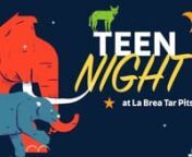 https://tarpits.org/museum/programmingnnTeen ProgramnLa Brea Tar Pits invite curious and motivated teens to join us for our Teen Program&#39;s debut season! As part of the first cohort, ten 13- to 16-year-olds will work behind-the-scenes with expert staff from the Tar Pits to explore the stories of the Tar Pits, and create a free