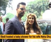Mumbai, Oct 01 (ANI): Bollywood actor Angad Bedi hosted a baby shower for his wife, Neha Dhupia. The function was attended by who’s who of the industry. Karan Johar, Preity Zinta, Vicky Kaushal, Soha Ali Khan and hubby Kunal Kemmu, Sophie Choudry, cricketer Zaheer Khan along with wife Sagarika Ghatge were in attendance dressed in summer casuals. Aditya Roy Kapoor, Arpita Khan and her son, Manish Malhotra, Soha Ali Khan, Ishaan Khatter, Bhumi Pednekar, Shilpa Shetty and Janhvi Kapoor also grace