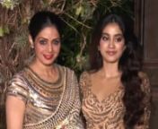 Sridevi’s golden girls dazzle alongside mom and dad Boney Kapoor #Throwback Sridevi&#39;s white and golden saree grabbed eyeballs but her daughters looked ravishing too in their shimmery dresses. This time it was not just the iconic ageless beauty who had all the attention but her pretty daughters who sure made head turns. Khushi went all out by wearing a bright gold dress, looking nothing short of a chandelier while Janhvi stuck to a little less-shimmery golden dress with hotness quotient intact.