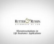 Rutter & Russin – Misrepresentations in Life Insurance Applications from russin