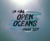 Ready to find out what&#39;s in store for you at UP MBS Week 2017: OPEN OCEANS?nnCheck out the video TO SEA!nnDive in, embrace the unknown, and discover the beautiful things within it. Join UP MBS as we celebrate our anniversary week this coming March 27 to 31!nnThe UP Marine Biological Society Week 2017: OPEN OCEANSnMarch 27 to March 31, 2017nn27 - Train or Shinen28 - TakBUOYn29 - Wavefindingn30 - The Seaside Squadn31 - Cruise na LigasnnCatch our pack run, environmental talks, free film showings, a