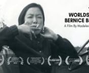Riding the waves of American history, THE WORLDS OF BERNICE BING explores the life, activism and art of this Abstract Expressionist painter, Beat-era Existentialist, Buddhist, feminist, and Chinese American lesbian.This poignant documentary is a lush tribute to Bernice Bing, the little known fore-mother of Asian American avant-garde art.Directed by award-winning filmmaker Madeleine Lim, this film does justice to her legacy as a San Francisco icon.nnTo screen or purchase the full documentary,