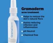 Gramaderm solution &amp; hydrogel with patented technology is intended to assist in the treatment of topical mild to moderate acne. It is easy to use and suitable for daily use and all skin types. Men and women, adults or teens, regardless of age. For any and all types of acne, including that on your face, back, chest or anywhere else on your body.