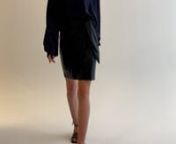 Antonia Shiny Navy + Vegan Leather Skirt MINI from leather mini skirt