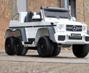 To purchase this product or for more information, please contact us on 01664 498 640, or email info@funbikes.co.uk, or visitnnhttps://www.funbikes.co.uk/p14721_mercedes-g63-6x6-amg-gwagon-licensed-4wd-12v-battery-white-ride-on-suvnnMercedes G63 6x6 AMG G-Wagon Licensed 4WD 12V Battery White Ride On SUV nnCheck out the new licensed mega-sized Mercedes G-Wagon 6x6 12V Battery Electric Ride-On SUV. This scaled-down replica comes loaded with some great features. This is one of the very best ride on