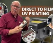 Direct to Film UV Printing &#124; Mutoh XpertJet 661UFnnInstructions for DTF printing with the Mutoh UV Printer: nnPosition A sheet (adhesive sheet) shiny side up on vacuum bed of printer oriented and positioned to match your print layout. Activate vacuum bed to hold sheet down. Remove clear plastic liner from A sheet and load printer bed. n*Alternately you can either attach A sheet with masking tape or painter’s tape to a metal sheet or directly to the bed of the printer (do not place the A sheet