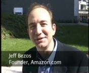 Jeff Bezos is the founder of Amazon.com.This interview was done June 1997 by Richard Wiggins after Jeff gave a talk at the Special Libraries Association Conference in Seattle, Washington.Jeff talks about the inspiration for Amazon, why he chose books as his first product, how he markets Amazon, and comments on where he sees the web and technology going in the next few years.Rich described this interview in the First Monday journal - http://firstmonday.org/htbin/cgiwrap/bin/ojs/index.php/fm