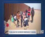 Yuma Mayor Doug Nicholls says an emergency situation in the southwestern Arizona border city has eased with federal officials moving in additional personnel in response to thousands of migrants, many seeking asylum.
