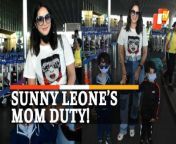 Sunny Leone was recently spotted at Mumbai airport with her kids where she was seen taking care of her kids and taking them to the airport gate. The actress even posed briefly without mask with her kids, upon media’s request.&#60;br/&#62;&#60;br/&#62;