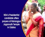NDA’s Presidential candidate Draupadi Murmu offered prayers at Rairangpur Jagannath Temple on June 22. A tribal woman leader was declared BJP-led NDA&#39;s presidential candidate on June 21. Murmu is the first major tribal female Presidential candidate in India&#39;s history. &#60;br/&#62;