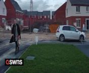 A video doorbell captured the hilarious moment a woman was forced to chase after her runaway car after forgetting to put the handbrake on.&#60;br/&#62;&#60;br/&#62;Mia Roberts, 24, returned home from work and a trip to the supermarket, and was about to open her front door when she noticed her car slowly rolling away.&#60;br/&#62;&#60;br/&#62;Mia&#39;s blue Volkswagen Golf smashed into four metal barriers and was on course to hit her neighbour&#39;s Mini Cooper before she was able to catch up with it.&#60;br/&#62;&#60;br/&#62;Her car avoided any serious damage, but Mia&#39;s groceries weren&#39;t so lucky - with her eggs bearing the brunt of it when she dropped the bag to catch up with the car.&#60;br/&#62;&#60;br/&#62;Watching the video back, Mia whose automatic handbrake failed to engage, has vowed to never park on the road again - opting to use her driveway instead.&#60;br/&#62;&#60;br/&#62;Mia, a primary school teacher from Bourne, Lincolnshire, said: &#92;