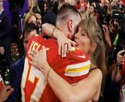 NFL mics captured Travis Kelce thanking Taylor Swift for her support after winning the Super Bowl.&#60;br/&#62;&#60;br/&#62;“Thank you for coming, thank you for making it halfway across the world,” the Kansas City Chiefs tight end said, hugging and kissing his girlfriend.&#60;br/&#62;&#60;br/&#62;“You’re the best baby, the absolute best.”&#60;br/&#62;&#60;br/&#62;Swift had been performing in Tokyo, Japan, before flying to Las Vegas to support Kelce in the Super Bowl.&#60;br/&#62;&#60;br/&#62;“How did you do that?” she asked him, after a dramatic game which saw the Chiefs beat the San Francisco 49ers in overtime.
