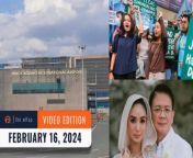 Today on Rappler – the latest news in the Philippines and around the world:&#60;br/&#62;&#60;br/&#62;- First Bulacan, now NAIA: San Miguel-led group will operate Philippines&#39; main airport&#60;br/&#62;- SC grants temporary protection to young activists ‘abducted’ by military&#60;br/&#62;- Artists, colleagues call to #FreeJadeCastro after warrantless arrest of director&#60;br/&#62;- Greece legalizes same sex marriage in landmark change&#60;br/&#62;- Heart Evangelista, Chiz Escudero renew wedding vows in Balesin&#60;br/&#62;&#60;br/&#62;https://www.rappler.com/video/daily-wrap/february-16-2024/