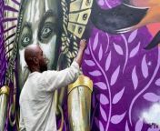 The aim of Nigerian artist Boloebi Okah and his Bushman collective is to transform grey walls into works of art that speak about the community and the local culture.