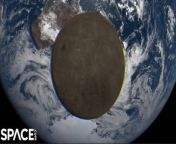 In Feb. 2021, the DSCOVR satellite&#39;s Earth Polychromatic Imaging Camera (EPIC) captured the moon transit the Earth. &#60;br/&#62;&#60;br/&#62;Credit: Space.com &#124; footage courtesy: NASA EPIC Team &#124; produced &amp; edited by Steve Spaleta