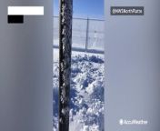 Just outside a local National Weather Service office in North Platte, Nebraska, hoar frost was spotted forming on this pole and then getting blown off by the wind in the morning of March 9.