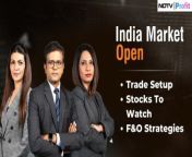 - Global news flow &amp; cues&#60;br/&#62;- Stocks to watch, trade setup&#60;br/&#62;- F&amp;O strategies&#60;br/&#62;&#60;br/&#62;&#60;br/&#62;Niraj Shah, Tamanna Inamdar and Samina Nalwala bring all this and more as we head toward the &#39;India Market Open&#39;. #NDTVProfitLive&#60;br/&#62;&#60;br/&#62;&#60;br/&#62;Guest List:&#60;br/&#62;Akshay P Bhagwat, senior VP, JM Financia&#60;br/&#62;Satyanarayan Goel, Chairman and Managing Director, IEX &#60;br/&#62;Sudeep Shah, Deputy VP Head, Tech &amp;Derivatives Research SBICAP Securities &#60;br/&#62;Deven Choksey, Managing Director of DRChoksey Investment Managers &#60;br/&#62;Jairam Paravastu Sampath, Whole Time Director &amp; CFO, Kaynes Technology India &#60;br/&#62;______________________________________________________&#60;br/&#62;&#60;br/&#62;&#60;br/&#62;For more videos subscribe to our channel: https://www.youtube.com/@NDTVProfitIndia&#60;br/&#62;Visit NDTV Profit for more news: https://www.ndtvprofit.com/&#60;br/&#62;Don&#39;t enter the stock market unaware. Read all Research Reports here: https://www.ndtvprofit.com/research-reports&#60;br/&#62;Follow NDTV Profit here&#60;br/&#62;Twitter: https://twitter.com/NDTVProfitIndia , https://twitter.com/NDTVProfit&#60;br/&#62;LinkedIn: https://www.linkedin.com/company/ndtvprofit&#60;br/&#62;Instagram: https://www.instagram.com/ndtvprofit/&#60;br/&#62;#ndtvprofit #stockmarket #news #ndtv #business #finance #mutualfunds #sharemarket&#60;br/&#62;Share Market News &#124; NDTV Profit LIVE &#124; NDTV Profit LIVE News &#124; Business News LIVE &#124; Finance News &#124; Mutual Funds &#124; Stocks To Buy &#124; Stock Market LIVE News &#124; Stock Market Latest Updates &#124; Sensex Nifty LIVE &#124; Nifty Sensex LIVE&#60;br/&#62; 