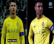 Cristiano Ronaldo was once again taunted with Lionel Messi chants during Al-Nassr&#39;s 1-0 defeat to Al-Ain on Monday night. &#60;br/&#62;&#60;br/&#62;Just last week, the Portugal forward was reportedly summoned by Saudi Pro League chiefs to explain a gesture he made towards supporters who were chanting Messi&#39;s name towards him. &#60;br/&#62;&#60;br/&#62;It seems that supporters will not rest when it comes to teasing the five-time Ballon d&#39;Or winner, as they aimed at him once again during their AFC Champions League quarterfinal clash. &#60;br/&#62;&#60;br/&#62;At half-time of their match, Ronaldo was walking off the pitch when the crowd could be heard chanting &#39;Messi, Messi&#39; - an undeniable attack at the Al-Nassr star. &#60;br/&#62;&#60;br/&#62;In a video that appeared on X, formerly known as Twitter, Ronaldo looked visibly frustrated as he shook his head and made his way down the tunnel.&#60;br/&#62;&#60;br/&#62;Despite playing the full 90 minutes of the match, the former Real Madrid and Man United star was on the losing side after Soufiane Rahimi&#39;s first-half strike. &#60;br/&#62;&#60;br/&#62;The incident at Al-Ain is just another example of fans in Saudi Arabia taunting the forward with chants about his great rival - which also occurred last week. &#60;br/&#62;&#60;br/&#62; the 39-year-old&#39;s Al-Nassr took on Al-Shabab, who have a squad that includes the likes of former Atletico Madrid midfielder Yannick Carrasco and ex-Barcelona star Ivan Rakitic.&#60;br/&#62;&#60;br/&#62;With three points secured by the 3-2 win, Ronaldo congratulated his teammates at the full-time whistle. &#60;br/&#62;&#60;br/&#62;However, the Portugal international appeared to be irked by fans in the crowd chanting the name of his former El Classico rival Lionel Messi. &#60;br/&#62;&#60;br/&#62;In response, Ronaldo put his hand to his ear before making a gesture towards his crotch with the signal seemingly aimed at the supporters in attendance.&#60;br/&#62;&#60;br/&#62;The forward was suspended for one match by Saudi soccer chiefs after the incident.&#60;br/&#62;&#60;br/&#62;The committee said he would have to pay a fine of 10,000 Saudi riyals (&#36;2,666) to the Saudi Football Federation, and 20,000 riyals to Al-Shabab to cover the costs of the complaint filing fees. &#60;br/&#62;&#60;br/&#62;The committee said the decision is not subject to appeal. &#60;br/&#62;&#60;br/&#62;In April last year, he also appeared to grab his genitals while on his way to the dugout following the end of a league game against Al Hilal, which Al Nassr lost 2-0.