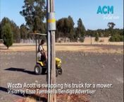 Warren &#39;Wazza&#39; Acott is riding a lawn mower to Canberra to call on politicians to make motor neuron disease a notifiable disease.