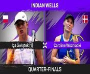 Top seed Iga Swiatek is through to the semo-finals after foot injury saw Caroline Wozniacki withdraw
