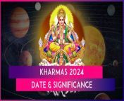 Kharmas is a period in the Hindu lunar calendar which is considered inauspicious for certain activities. People are advised to avoid important events in their lives like marriages, housewarming ceremonies, starting new ventures and other auspicious activities during Kharmas. Kharmas is a month-long period that occurs approximately once every three years. In 2024, Kharmas will begin on March 14 and end on April 13. Watch the video to know more.&#60;br/&#62;