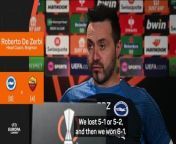 Brighton boss Roberto De Zerbi looks back at a similar comeback during his time at Foggia for inspiration