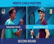 World No. 2 Jannik Sinner beat Sebastian Korda in straight sets in the second round of the Monte Carlo Masters