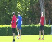 AC Milan train ahead of UEL trip to Roma trailing 1-0 from first leg&#60;br/&#62;&#60;br/&#62;Milanello Sports Center, Milan Italy