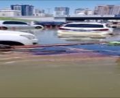 Sharjah Residents in flooded areas notice oil spill for over 2 kilometers in accumulated water from oil drilling vol