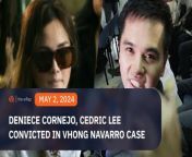 A Taguig City court convicts businessman Cedric Lee, model Deniece Cornejo, and two others of serious illegal detention for ransom in the case filed by actor-comedian Vhong Navarro.&#60;br/&#62;&#60;br/&#62;Full story: https://www.rappler.com/entertainment/celebrities/cedric-lee-deniece-cornejo-convicted-serious-illegal-detention-vhong-navarro/