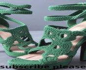 sandals with crochet high heel