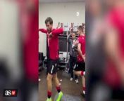 Georgia's viral locker room celebration from ansika beath room x