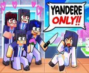 ONE GIRL in an ALL YANDERE Minecraft School! from minecraft