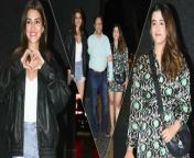 Kriti Sanon&#39;s family attented the special screening of her recently released movie Crew hosted by kriti.