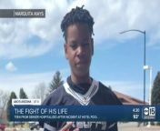 The seventh and eighth graders on a Denver football team came to Phoenix looking for a championship but now they&#39;re praying for a miracle as their 13-year-old teammate Darryl Blackmon lays in a phoenix hospital.
