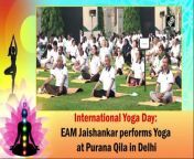 External Affairs Minister Dr S Jaishankar participated in celebrations of the 8th International Yoga Day at Purana Qila in Delhi on June 21. Diplomats of various countries participated in the event.International Day of Yoga has been celebrated annually on June 21 since 2015. &#60;br/&#62;