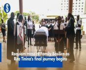 A sombre mood engulfed the Holy Family Basilica in Nairobi at the late Journalist Rita Tinina’s requiem mass was held. The mass marked the beginning of Tinina’s final journey. https://shorturl.at/buC39