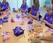 Tamworth City Lions Club members pack Easter eggs for meals on wheels clients.Video by Gareth Gardner