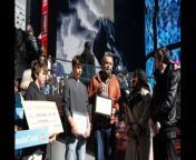 The electronic billboards of Times Square on March 8 played some of the 10,000 videos about kindness that were submitted to the “Kindness is Cool” event hosted by new, clean-tech company Gan Jing World.&#60;br/&#62;Entries for the video competition poured in from all around the world, and 14-year-old Samuel Coggin took home the first prize with a &#36;10,000 award.&#60;br/&#62;“I created a video for the Adaptive Training Foundation for Kindness if Cool,” said Samuel, who attended the event with his family. “David Vobora was previously in the NFL and now he made a gym for amputees.”