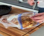 Is this hack for shredding rotisserie chicken a helpful-hack or a messy flop? In this video, Nicole tries to shred rotisserie chicken in a ziplock bag. Supposedly, this method is easier, faster, and less messy than shredding the whole chicken with your bare hands. Nicole thought this video would originally be a few seconds long. Find out why it’s almost a minute long by watching the kitchen prep method in action!