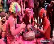 In the spring, people across India and the world gather outside in the streets and use colored powder to celebrate Holi.
