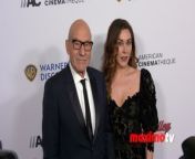 https://www.maximotv.com &#60;br/&#62;B-roll footage: Patrick Stewart and Sunny Ozell on the red carpet at the 37th Annual American Cinematheque Awards on Thursday, February 15, 2024, at The Beverly Hilton in Beverly Hills, California, USA. This video is only available for editorial use in all media and worldwide. To ensure compliance and proper licensing of this video, please contact us. ©MaximoTV