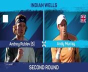 Andrey Rublev survived an early scare to beat Andy Murray in straight sets at Indian Wells